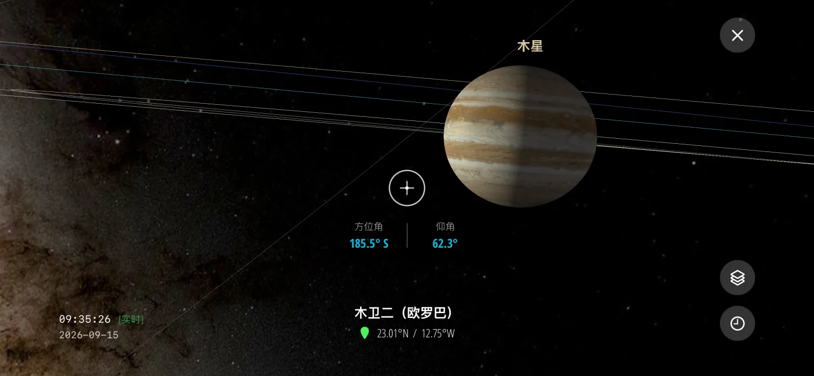 探索太阳系中从木卫二表面眺望木星